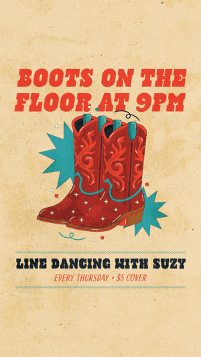 Thursday line dancing: Boots on the floor