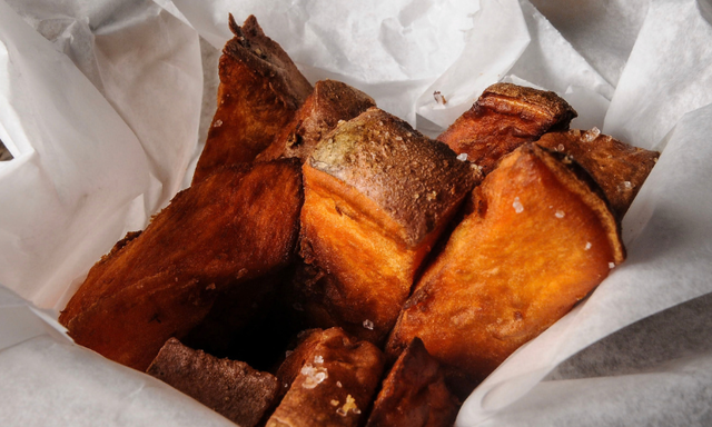 Hand-Cut Sweet Potato Fries.